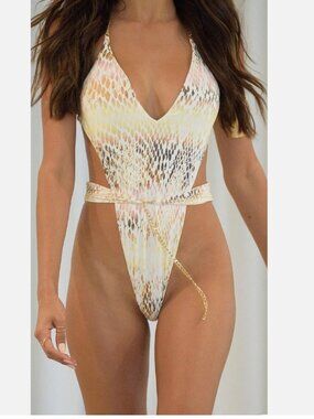 BEACH BUNNY - Brooklyn One-piece Snake Print Swimsuit - NWT